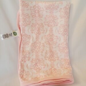 Little Me Baby Blanket Pink‎ Floral Damask